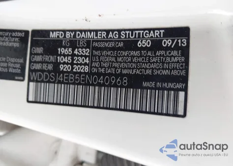 2014 Mercedes-Benz Cla 250 from USA, damaged, VIN WDDSJ4EB5EN040968